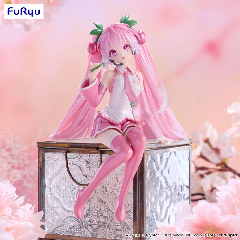 Hatsune Miku Noodle Stopper PVC Statue Sakura Miku 2024 Pearl Color Ver. 15 cm Prizefiguren Yokina