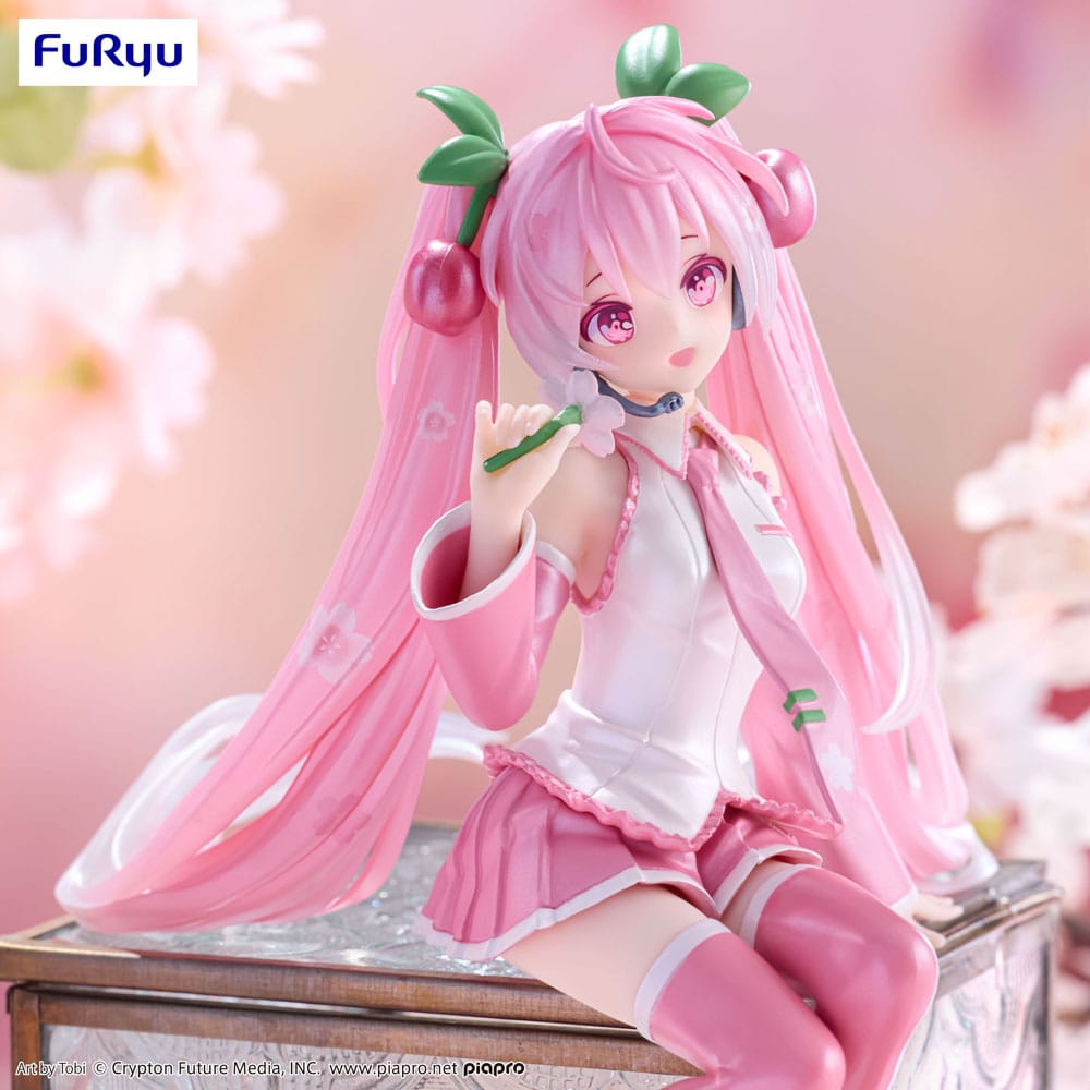 Hatsune Miku Noodle Stopper PVC Statue Sakura Miku 2024 Pearl Color Ver. 15 cm Prizefiguren Yokina