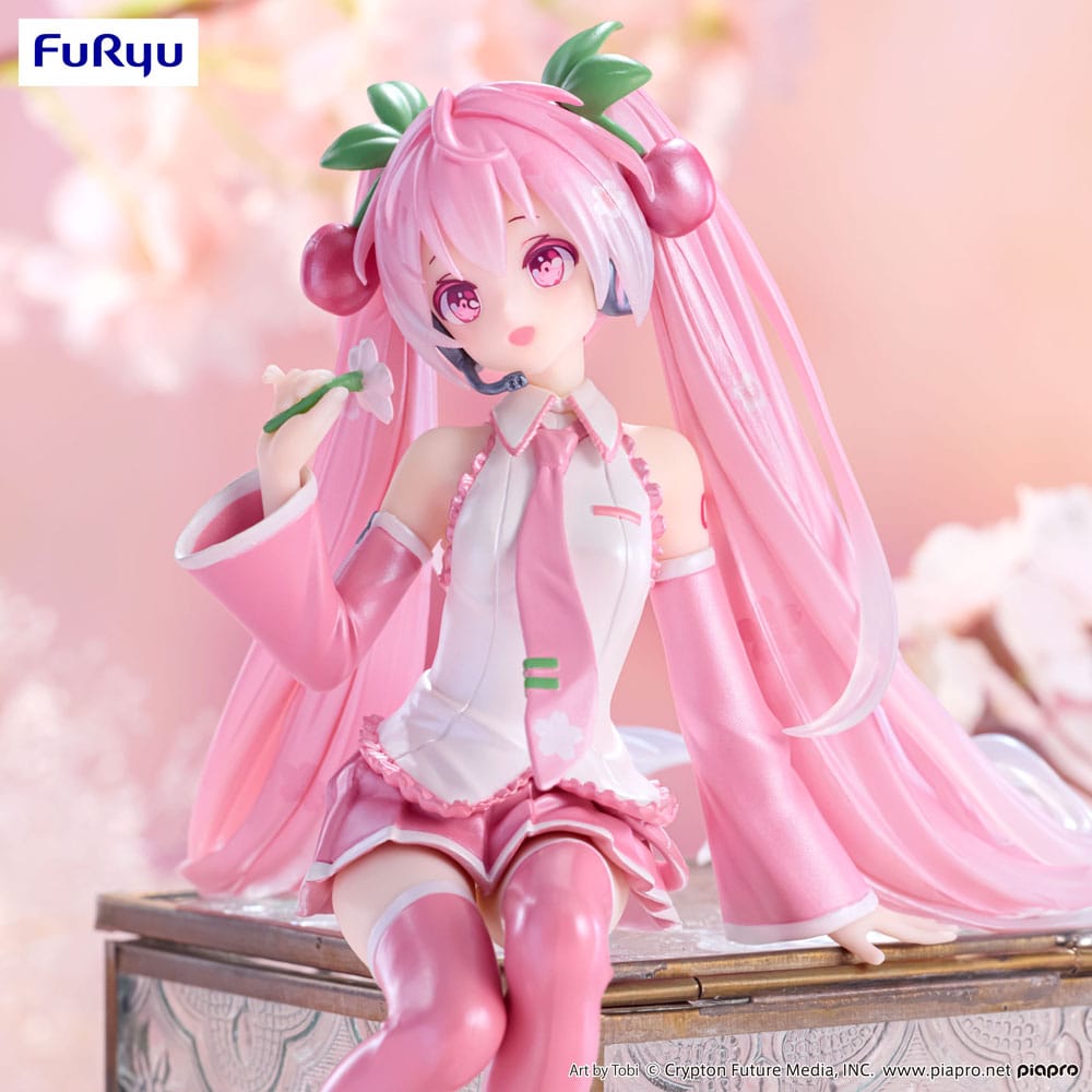 Hatsune Miku Noodle Stopper PVC Statue Sakura Miku 2024 Pearl Color Ver. 15 cm Prizefiguren Yokina