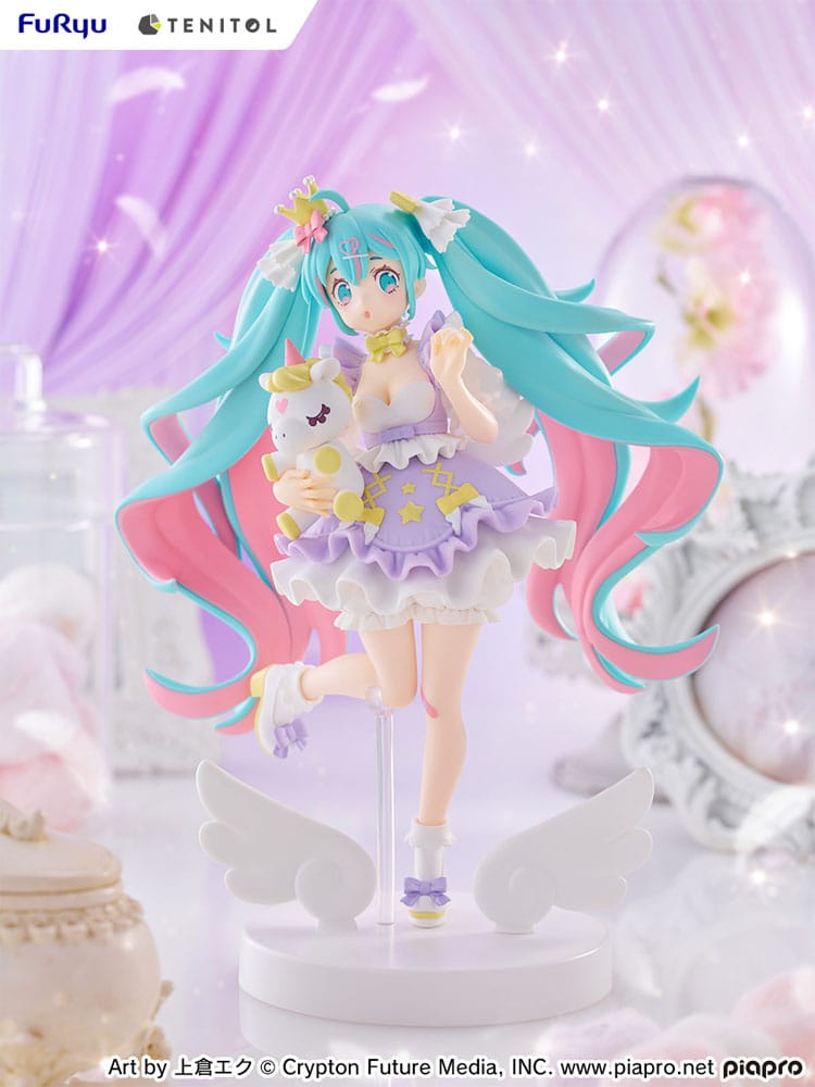 Hatsune Miku Tenitol PVC Statue Hatsune Miku Yumekawa Princess Lavender Ver. 21 cm Prizefiguren Yokina