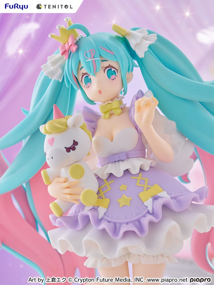Hatsune Miku Tenitol PVC Statue Hatsune Miku Yumekawa Princess Lavender Ver. 21 cm Prizefiguren Yokina