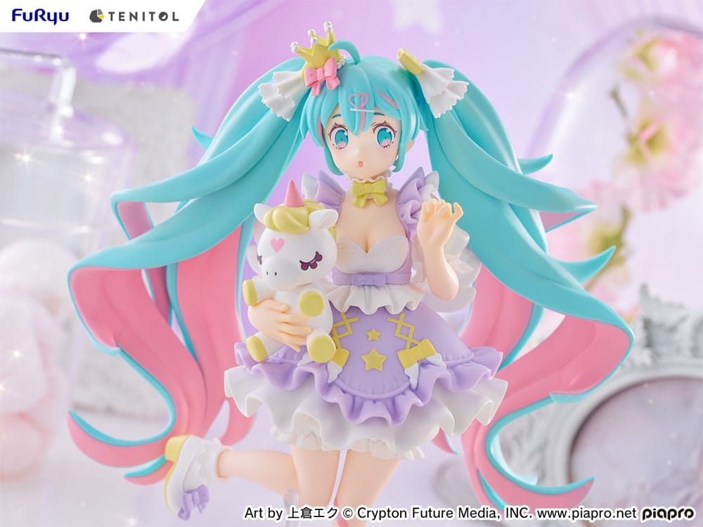 Hatsune Miku Tenitol PVC Statue Hatsune Miku Yumekawa Princess Lavender Ver. 21 cm Prizefiguren Yokina
