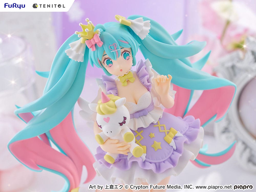 Hatsune Miku Tenitol PVC Statue Hatsune Miku Yumekawa Princess Lavender Ver. 21 cm Prizefiguren Yokina
