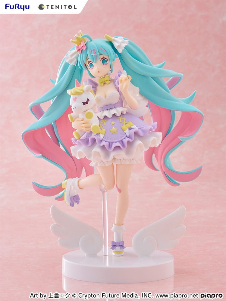 Hatsune Miku Tenitol PVC Statue Hatsune Miku Yumekawa Princess Lavender Ver. 21 cm Prizefiguren Yokina