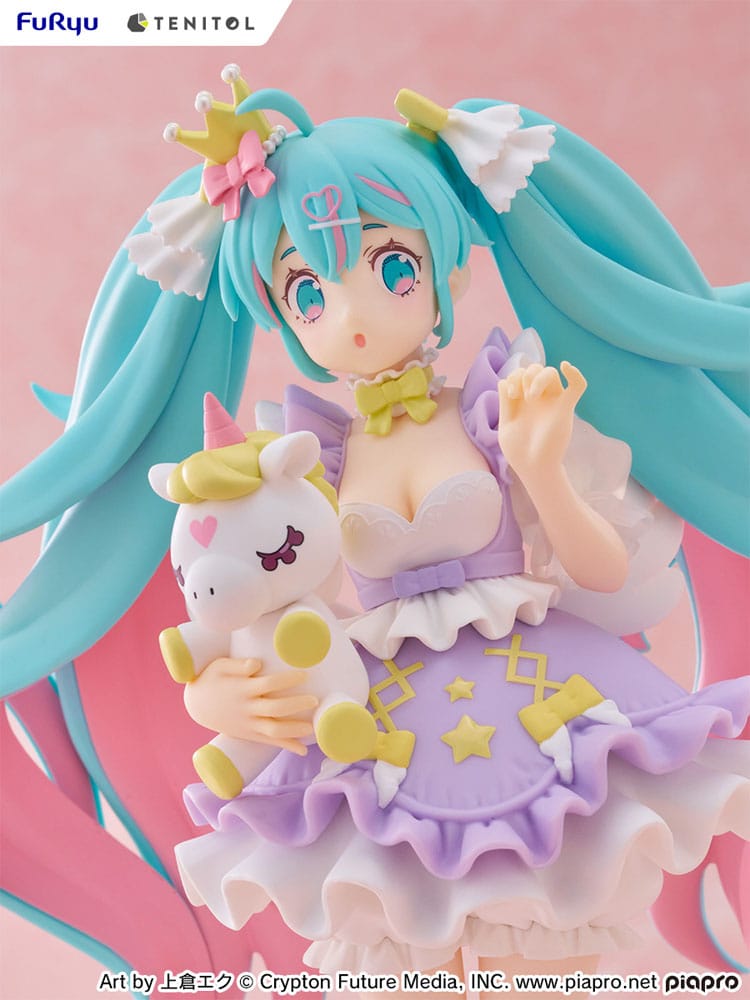 Hatsune Miku Tenitol PVC Statue Hatsune Miku Yumekawa Princess Lavender Ver. 21 cm Prizefiguren Yokina