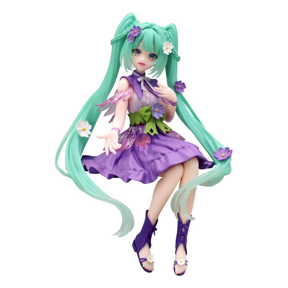 Hatsune Miku Noodle Stopper PVC Statue Flower Fairy Cosmos Purple Color Ver. 14 cm Prizefiguren Yokina