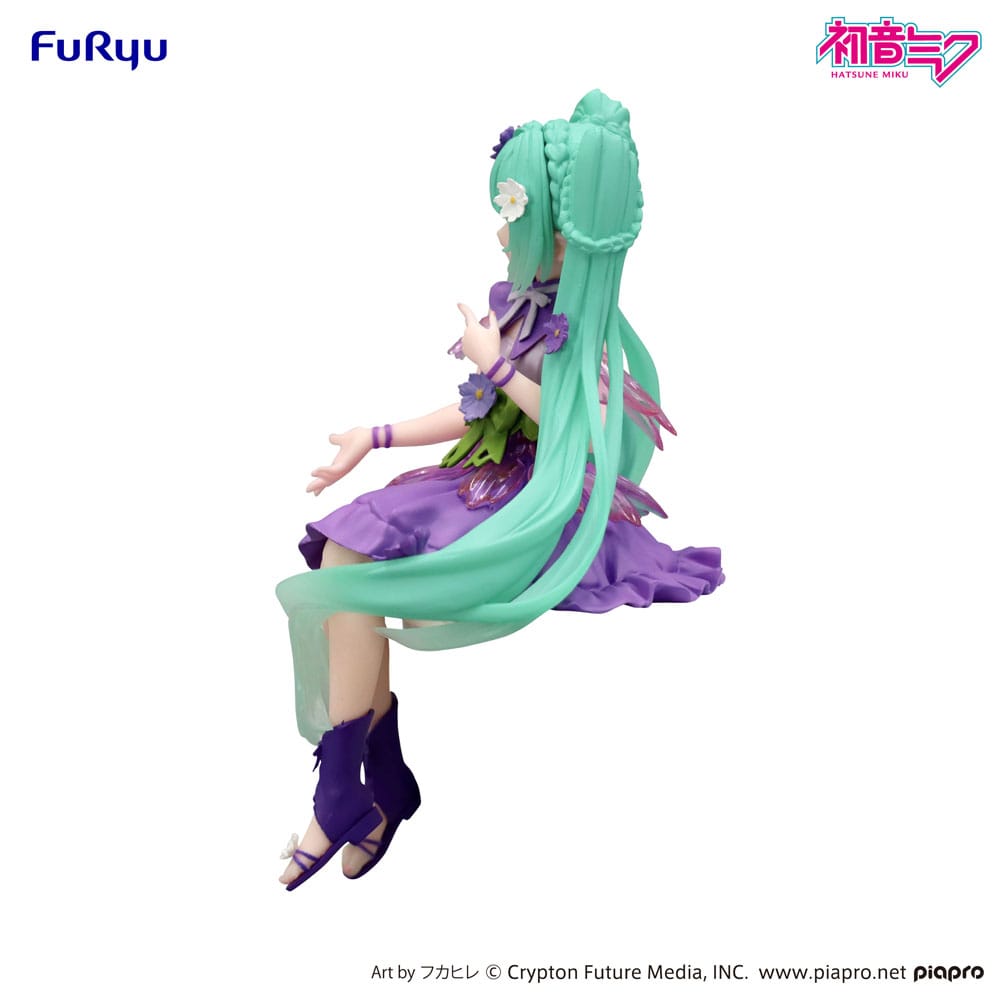Hatsune Miku Noodle Stopper PVC Statue Flower Fairy Cosmos Purple Color Ver. 14 cm Prizefiguren Yokina