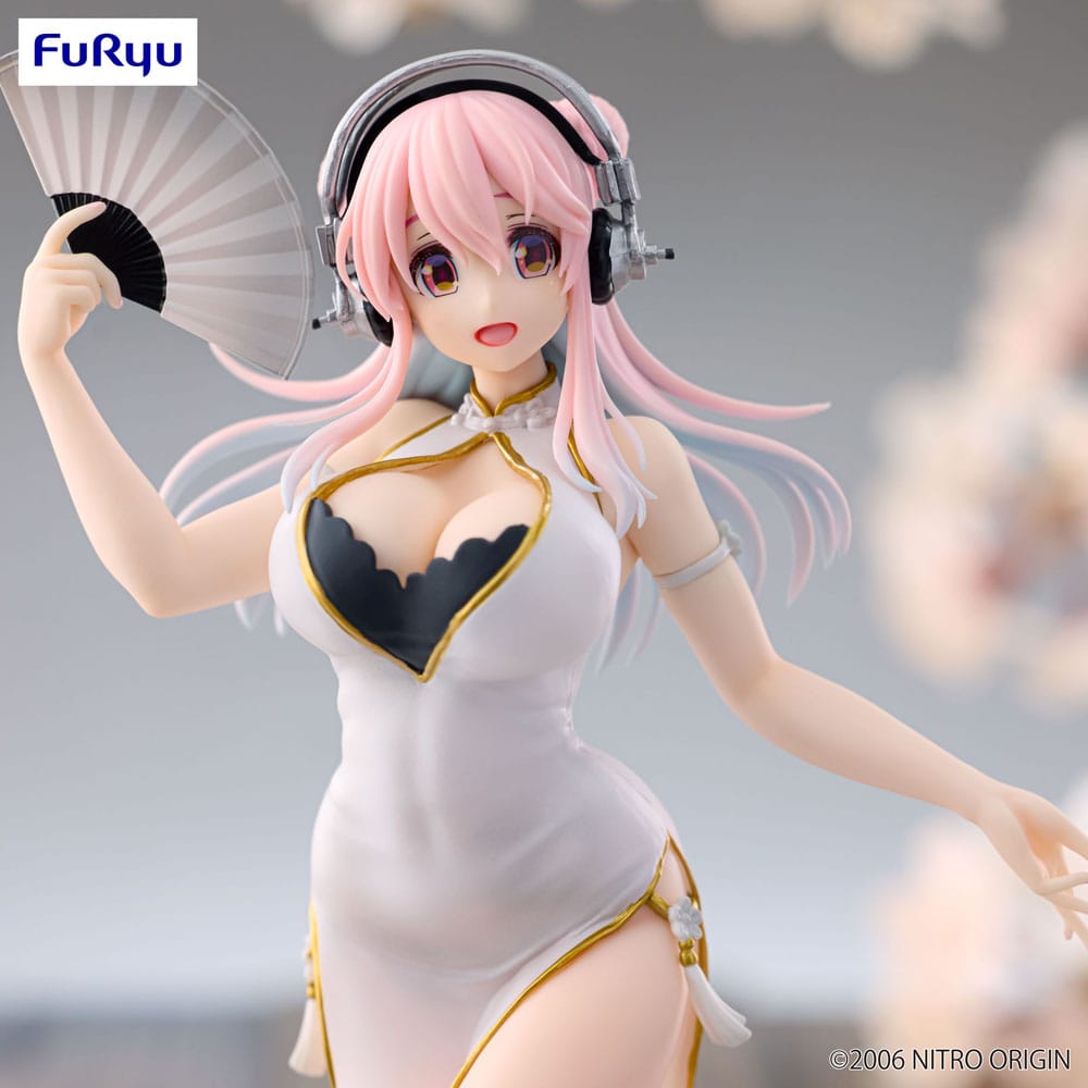 Super Sonico Trio-Try-iT PVC Statue White China Dress Ver. 21 cm Prizefiguren Yokina