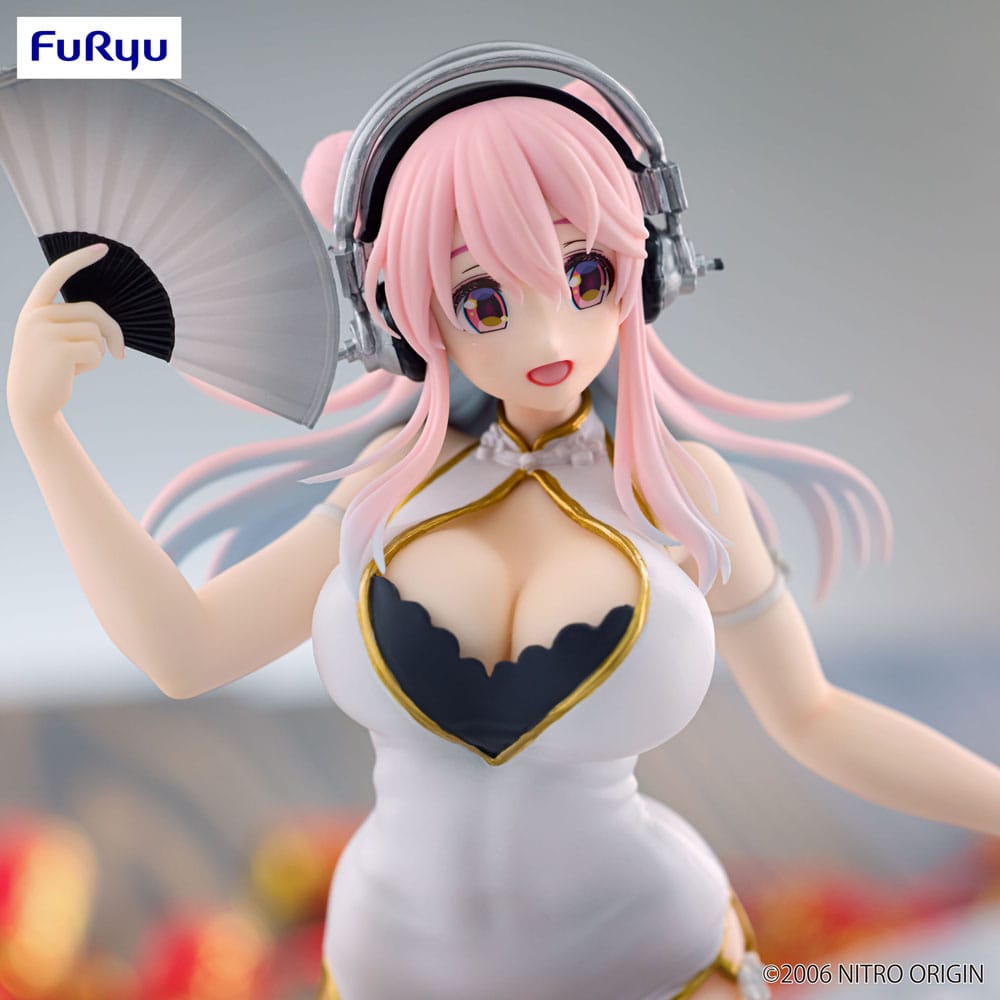 Super Sonico Trio-Try-iT PVC Statue White China Dress Ver. 21 cm Prizefiguren Yokina