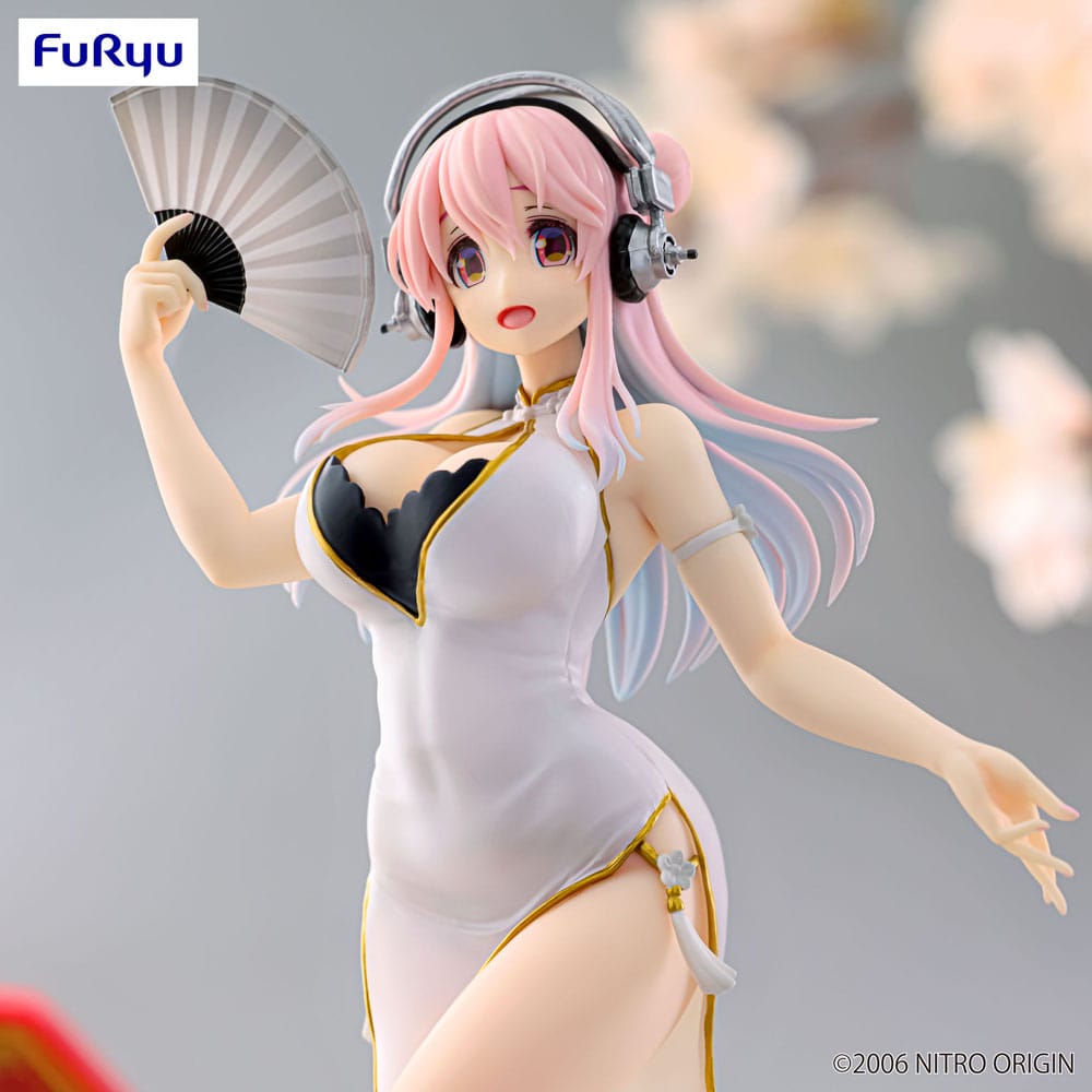 Super Sonico Trio-Try-iT PVC Statue White China Dress Ver. 21 cm Prizefiguren Yokina