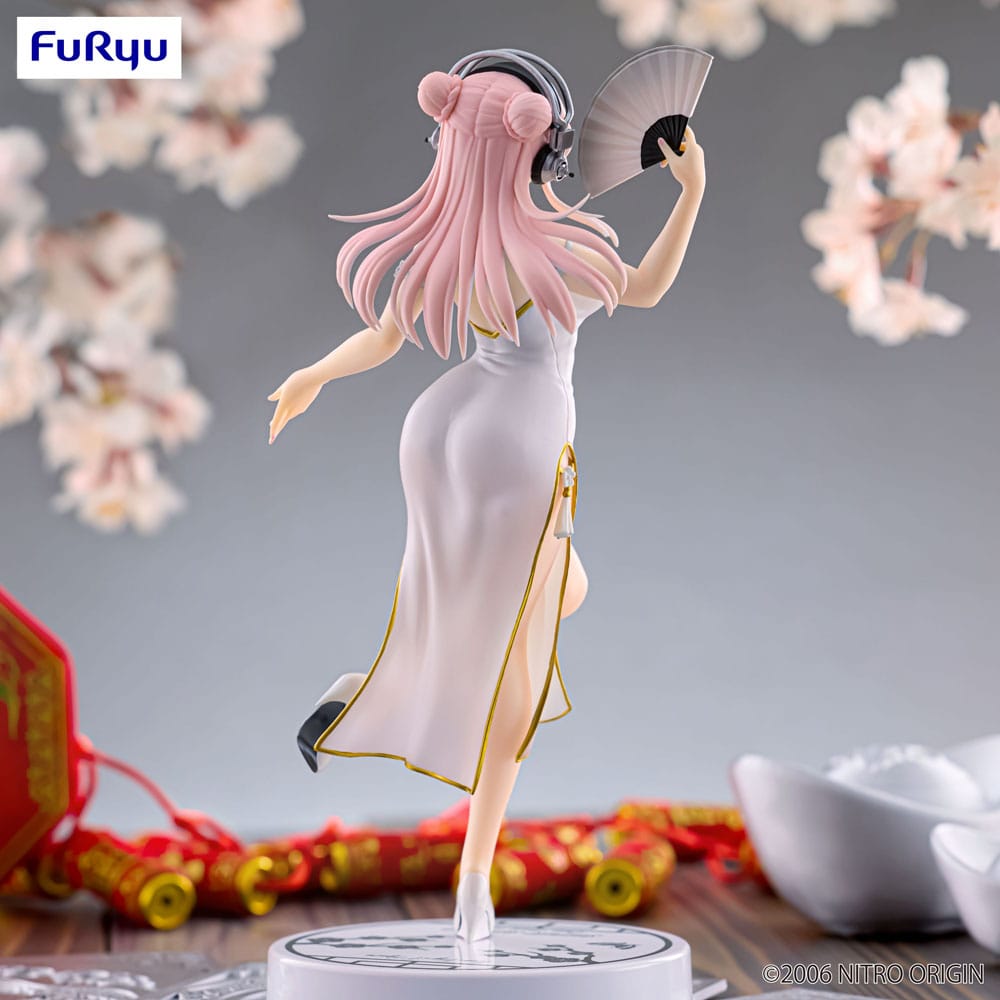 Super Sonico Trio-Try-iT PVC Statue White China Dress Ver. 21 cm Prizefiguren Yokina