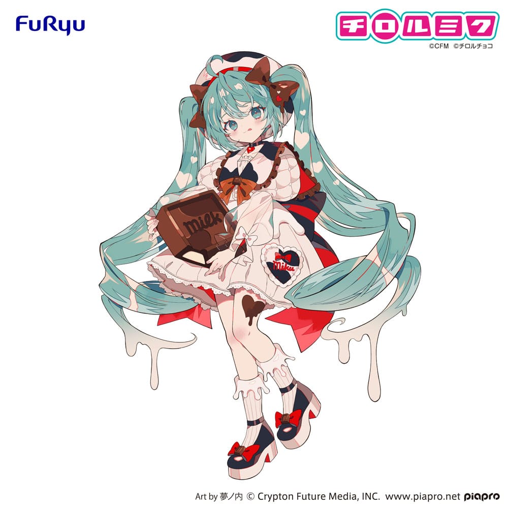 Hatsune Miku x Tirol Choco Trio-Try-iT PVC Statue Hatsune Miku Milk Ver. 18 cm Prizefiguren Yokina