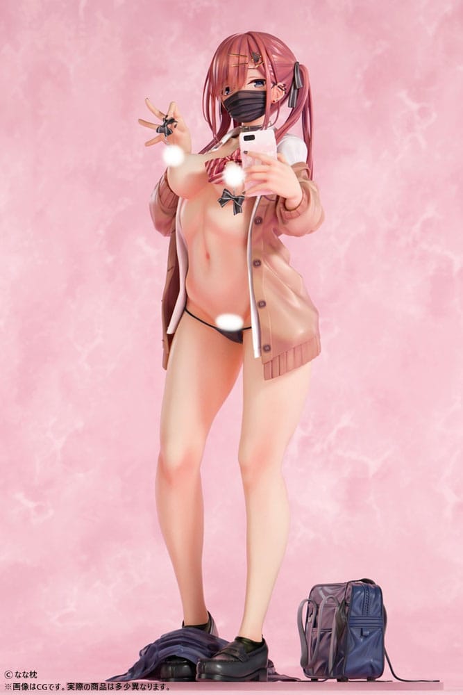 Original Character Statue 1/5 Red-Haired Gyaru-Chan Mask Ver. Illustration by Nanamakura 29 cm Hentai Yokina