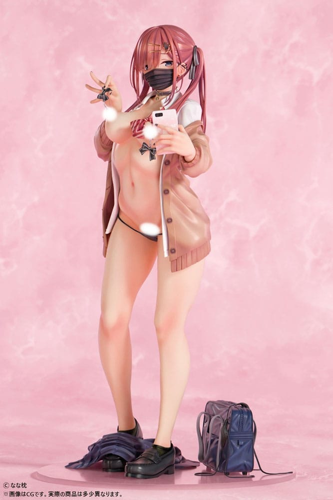 Original Character Statue 1/5 Red-Haired Gyaru-Chan Mask Ver. Illustration by Nanamakura 29 cm Hentai Yokina
