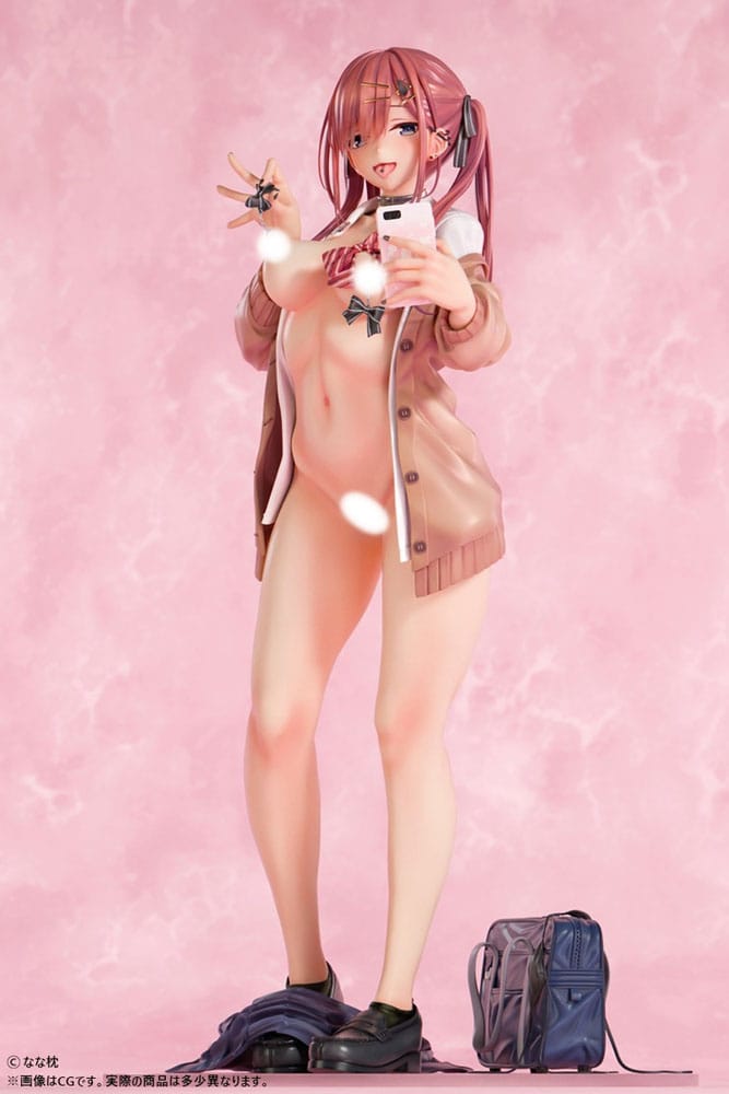 Original Character Statue 1/5 Red-Haired Gyaru-Chan Bare Face Ver. Illustration by Nanamakura 29 cm Hentai Yokina