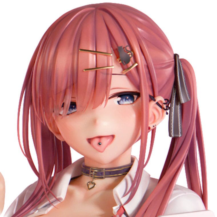 Original Character Statue 1/5 Red-Haired Gyaru-Chan Bare Face Ver. Illustration by Nanamakura 29 cm Hentai Yokina