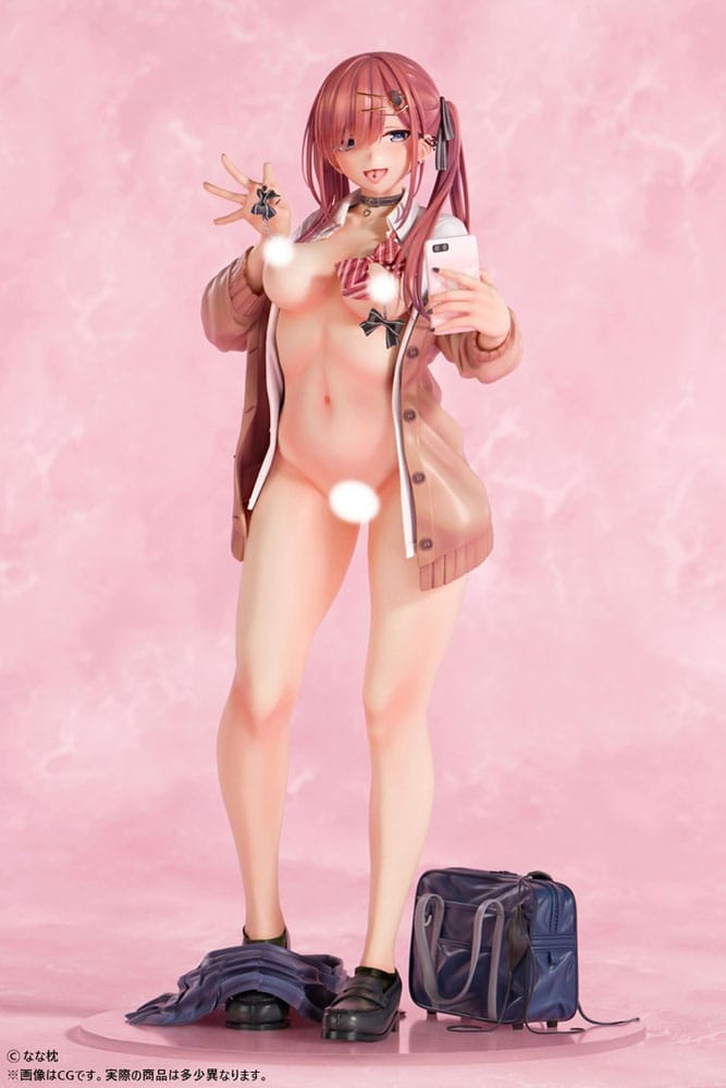 Original Character Statue 1/5 Red-Haired Gyaru-Chan Bare Face Ver. Illustration by Nanamakura 29 cm Hentai Yokina