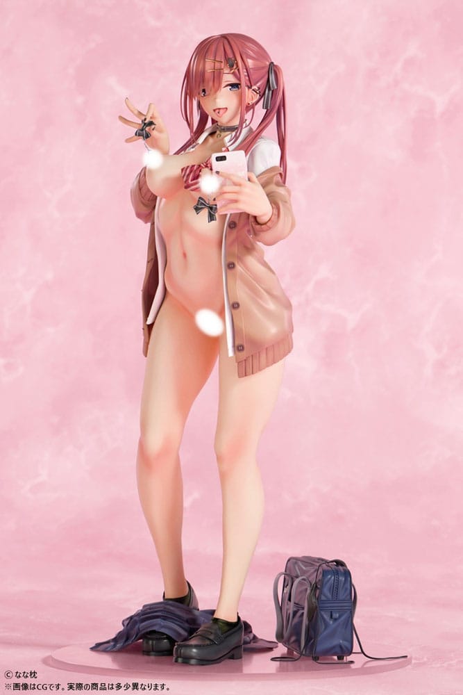 Original Character Statue 1/5 Red-Haired Gyaru-Chan Bare Face Ver. Illustration by Nanamakura 29 cm Hentai Yokina