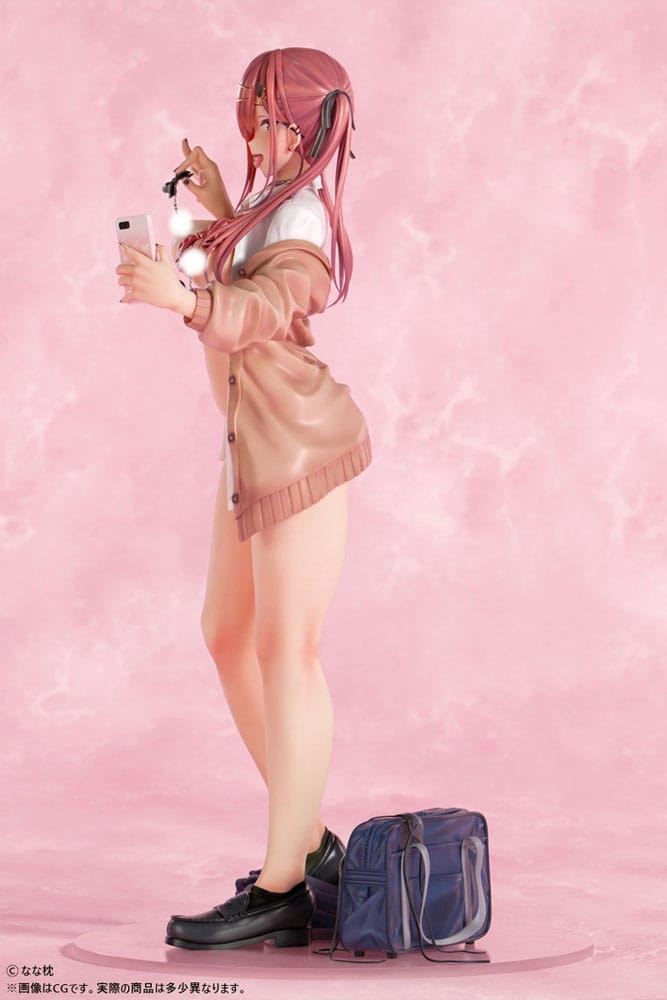 Original Character Statue 1/5 Red-Haired Gyaru-Chan Bare Face Ver. Illustration by Nanamakura 29 cm Hentai Yokina
