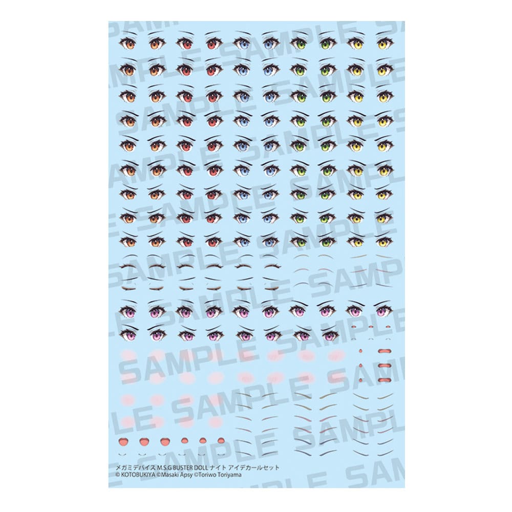 Megami Device M.S.G. Zubehör-Set für Plastic Model Kits 1/1 Buster Doll Knight Eye Decal Set Figurenzubehör Yokina