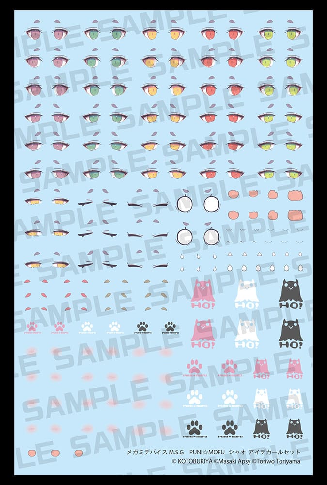 Megami Device M.S.G. Zubehör-Set für Plastic Model Kits 1/1 Puni Mofu Xiao Eye Decal Set Figurenzubehör Yokina