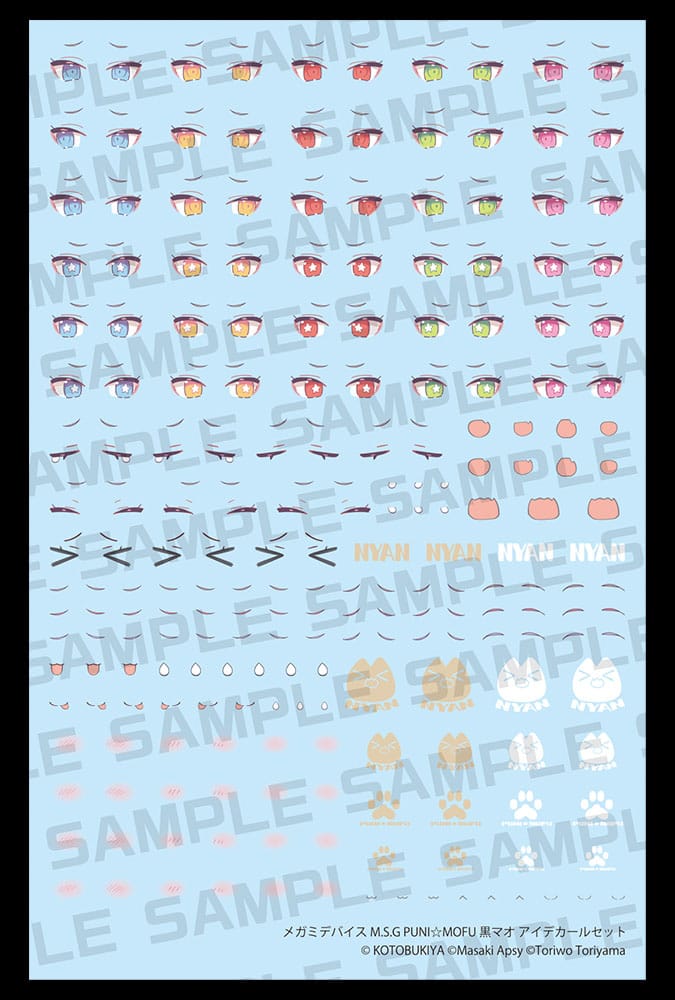Megami Device M.S.G. Zubehör-Set für Plastic Model Kits 1/1 Puni Mofu Kuro Mao Eye Decal Set Figurenzubehör Yokina