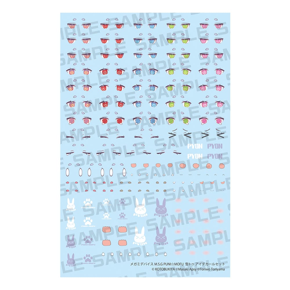 Megami Device M.S.G. Zubehör-Set für Plastic Model Kits 1/1 Puni Mofu Yuki Tu Eye Decal Set Figurenzubehör Yokina