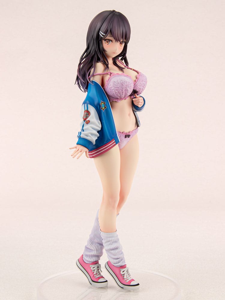 Original Character PVC Statue 1/6 Sukajan Jacket Kanojo wa Cool de Itai! Kyouka Kagura 27 cm Hentai Yokina