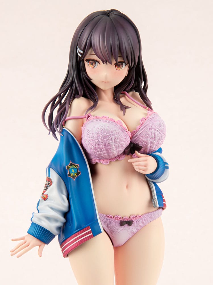 Original Character PVC Statue 1/6 Sukajan Jacket Kanojo wa Cool de Itai! Kyouka Kagura 27 cm Hentai Yokina
