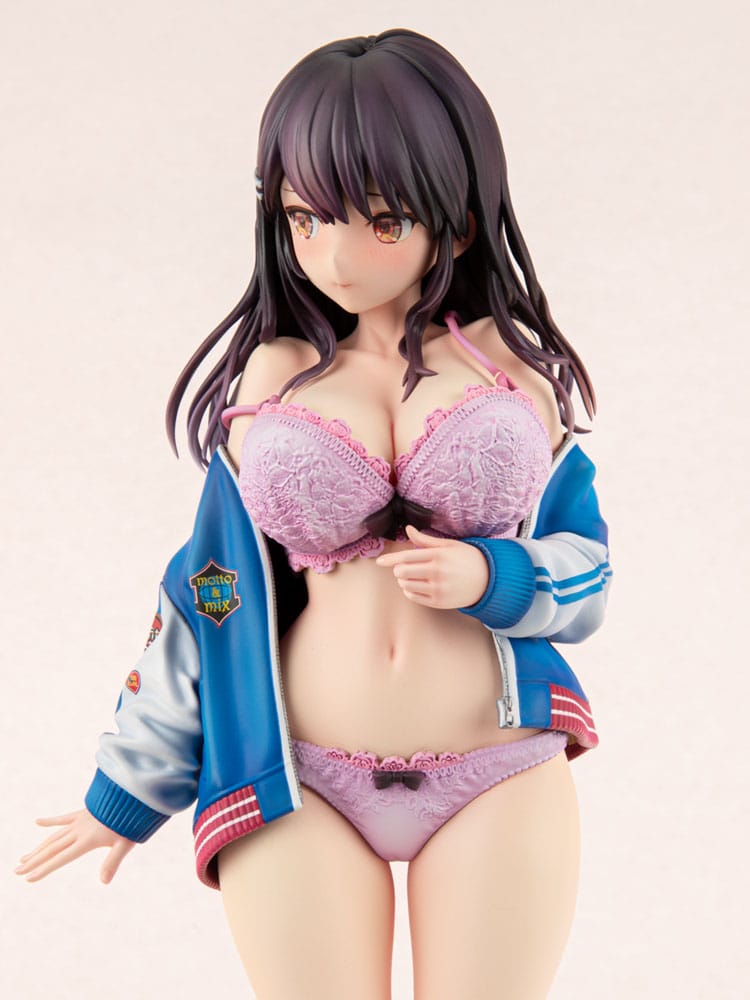 Original Character PVC Statue 1/6 Sukajan Jacket Kanojo wa Cool de Itai! Kyouka Kagura 27 cm Hentai Yokina