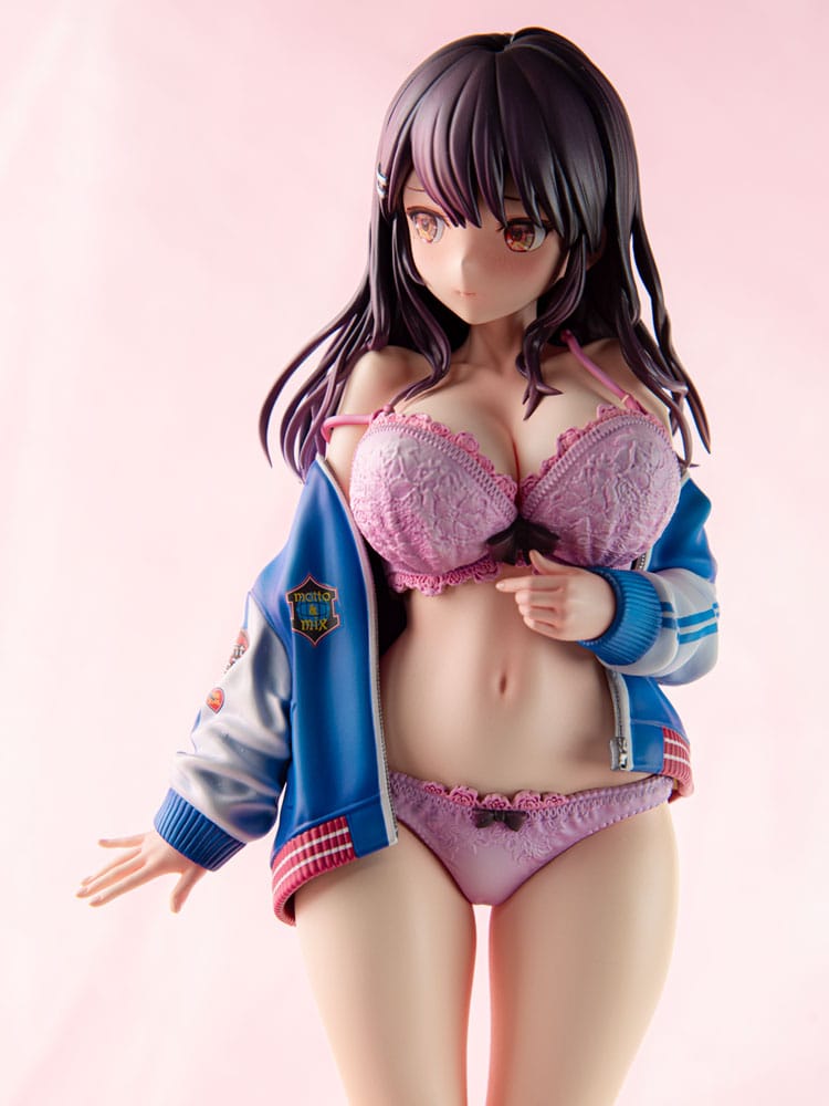 Original Character PVC Statue 1/6 Sukajan Jacket Kanojo wa Cool de Itai! Kyouka Kagura 27 cm Hentai Yokina