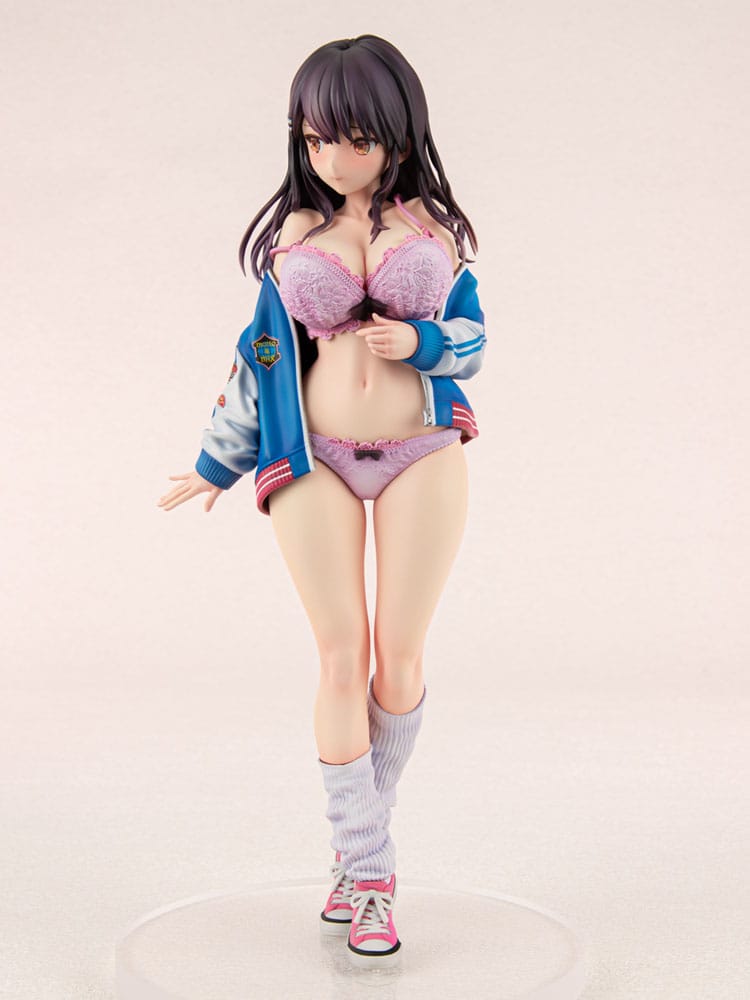 Original Character PVC Statue 1/6 Sukajan Jacket Kanojo wa Cool de Itai! Kyouka Kagura 27 cm Hentai Yokina