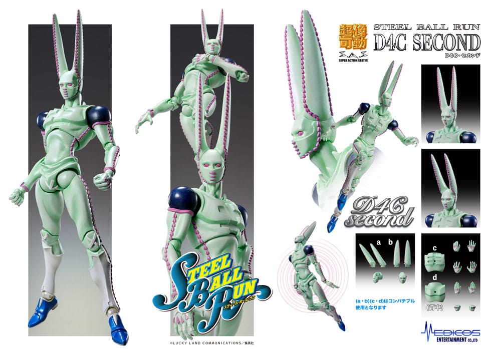 JoJo's Bizarre Adventure Part7 Steel Ball Run Super Action Actionfigur Chozokado D4C Second 20 cm Figmas Yokina