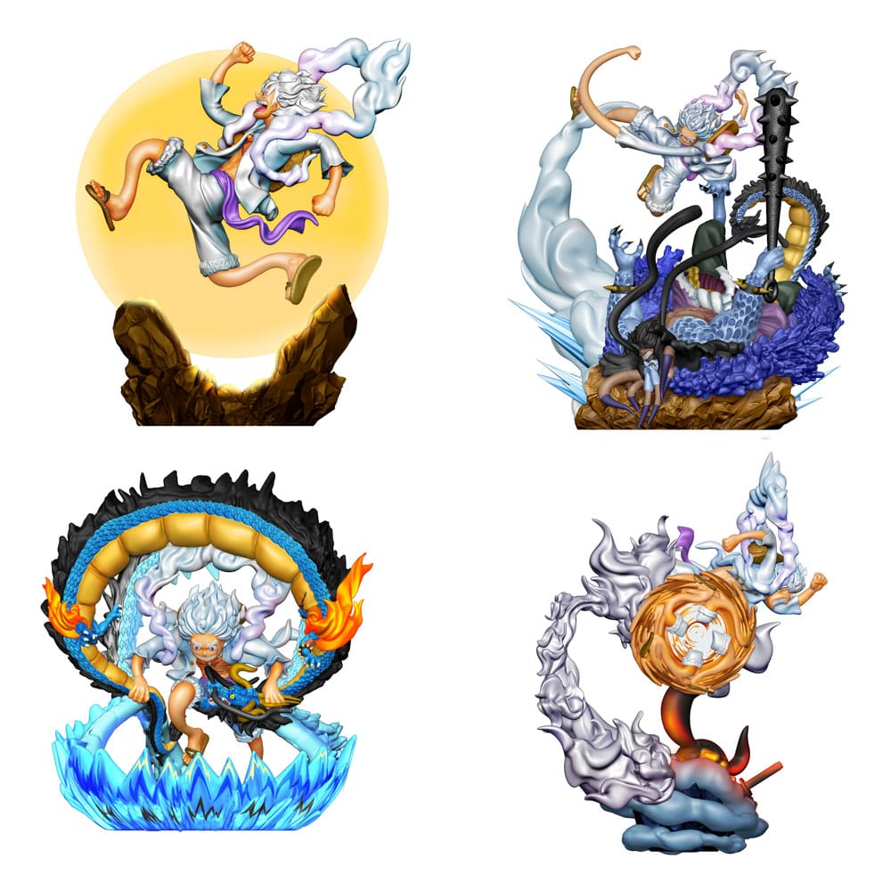 One Piece Petitrama PVC Mini-Statue Logbox Re Birth Gear Fifth Special Set 9 cm Minifiguren Yokina