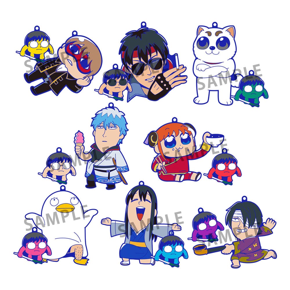 Gintama x Okawabukubu Rubber Mascot Buddycolle Gummi-Anhänger Gintama Oshanti 7 cm Sortiment (8) Schlüsselanhänger Yokina