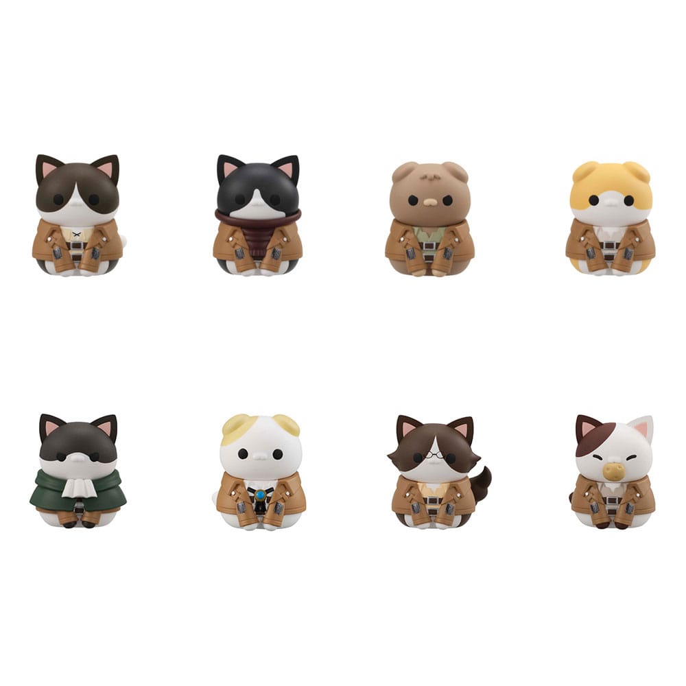 Attack on Titan Mega Cat Project Attack on Tinyan 8 Sammelfiguren Gathering Scout Regiment danyan! 3 cm Minifiguren Yokina