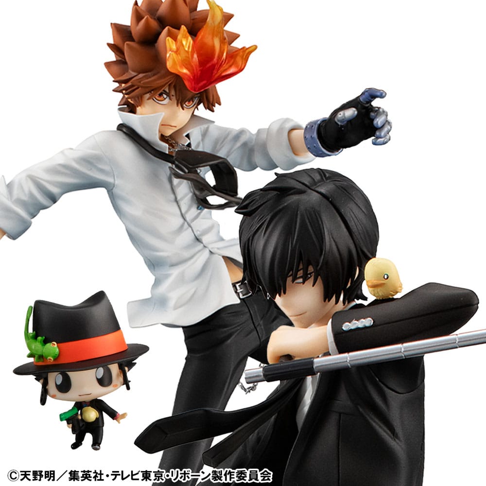 Katekyo Hitman Reborn! G.E.M. Serie PVC Statue Tsunayoshi Sawada & Kyoya Hibari & Reborn Set 21 cm Prizefiguren Yokina