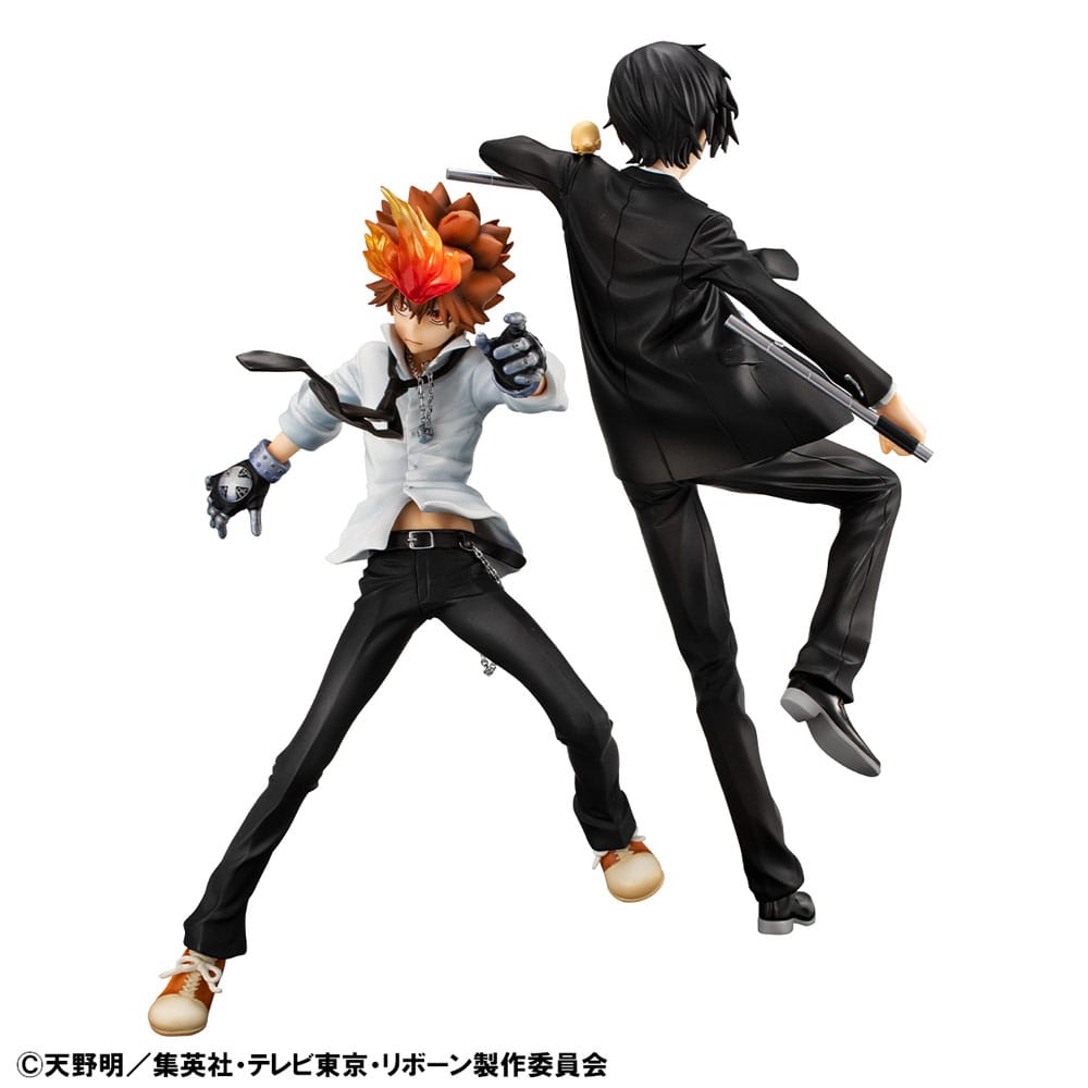 Katekyo Hitman Reborn! G.E.M. Serie PVC Statue Tsunayoshi Sawada & Kyoya Hibari & Reborn Set 21 cm Prizefiguren Yokina