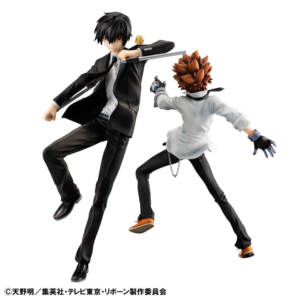Katekyo Hitman Reborn! G.E.M. Serie PVC Statue Tsunayoshi Sawada & Kyoya Hibari & Reborn Set 21 cm Prizefiguren Yokina