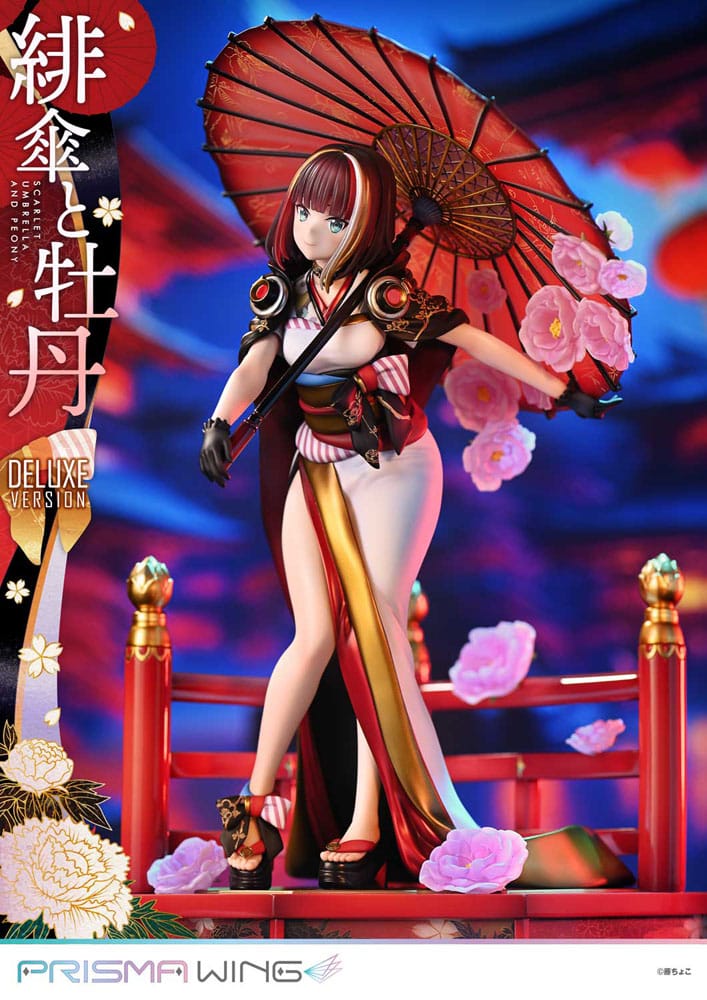 Original Illustration by Fuzichoco Prisma Wing PVC Statue 1/7 Scarlet Umbrella And Peony Deluxe Version 32 cm Scalefiguren Yokina
