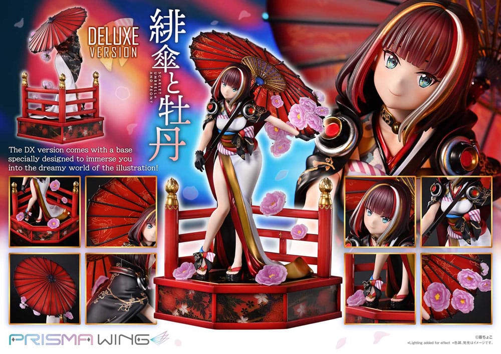 Original Illustration by Fuzichoco Prisma Wing PVC Statue 1/7 Scarlet Umbrella And Peony Deluxe Version 32 cm Scalefiguren Yokina