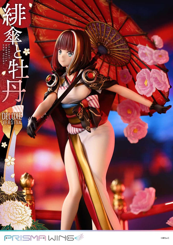 Original Illustration by Fuzichoco Prisma Wing PVC Statue 1/7 Scarlet Umbrella And Peony Deluxe Version 32 cm Scalefiguren Yokina