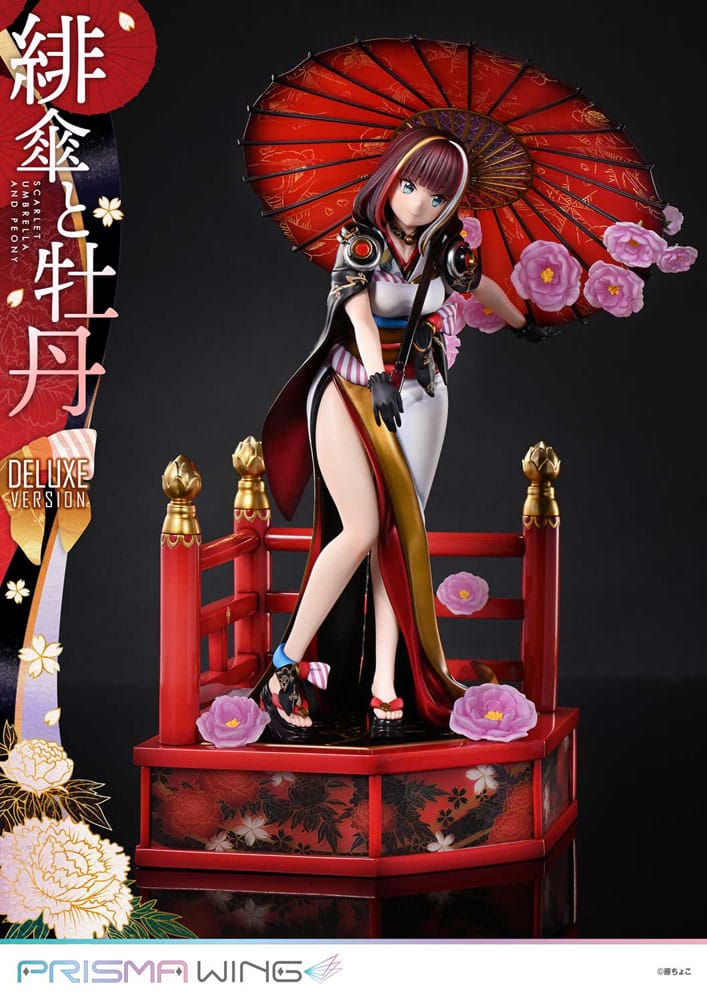 Original Illustration by Fuzichoco Prisma Wing PVC Statue 1/7 Scarlet Umbrella And Peony Deluxe Version 32 cm Scalefiguren Yokina