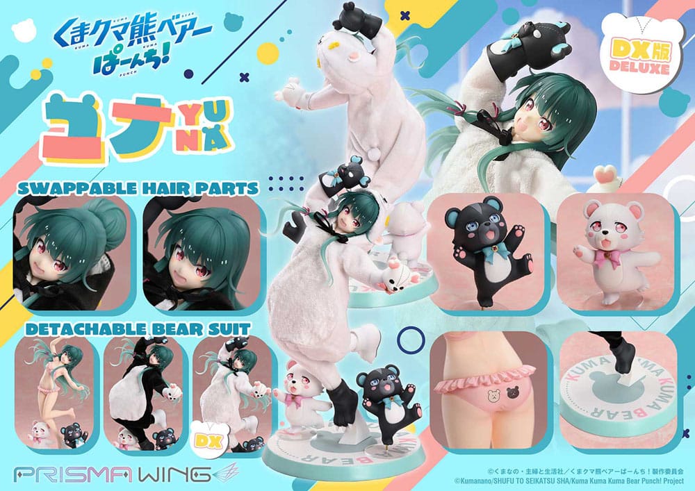 Kuma Kuma Kuma Bear Punch! Prisma Wing PVC Statue 1/7 Yuna Deluxe Version 28 cm Scalefiguren Yokina