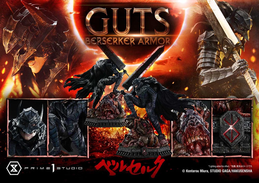 Berserk Ultimate Premium Masterline Series Statue 1/4 Guts, Berserker Armor Grunbeld vs. Guts 94 cm Scalefiguren Yokina