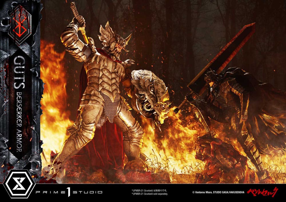 Berserk Ultimate Premium Masterline Series Statue 1/4 Guts, Berserker Armor Grunbeld vs. Guts 94 cm Scalefiguren Yokina