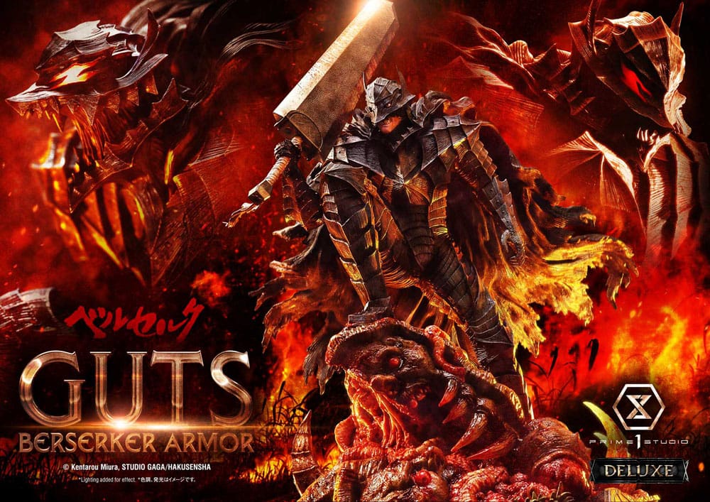 Berserk Ultimate Premium Masterline Series Statue 1/4 Guts, Berserker Armor Grunbeld vs. Guts Deluxe Version 94 cm Scalefiguren Yokina
