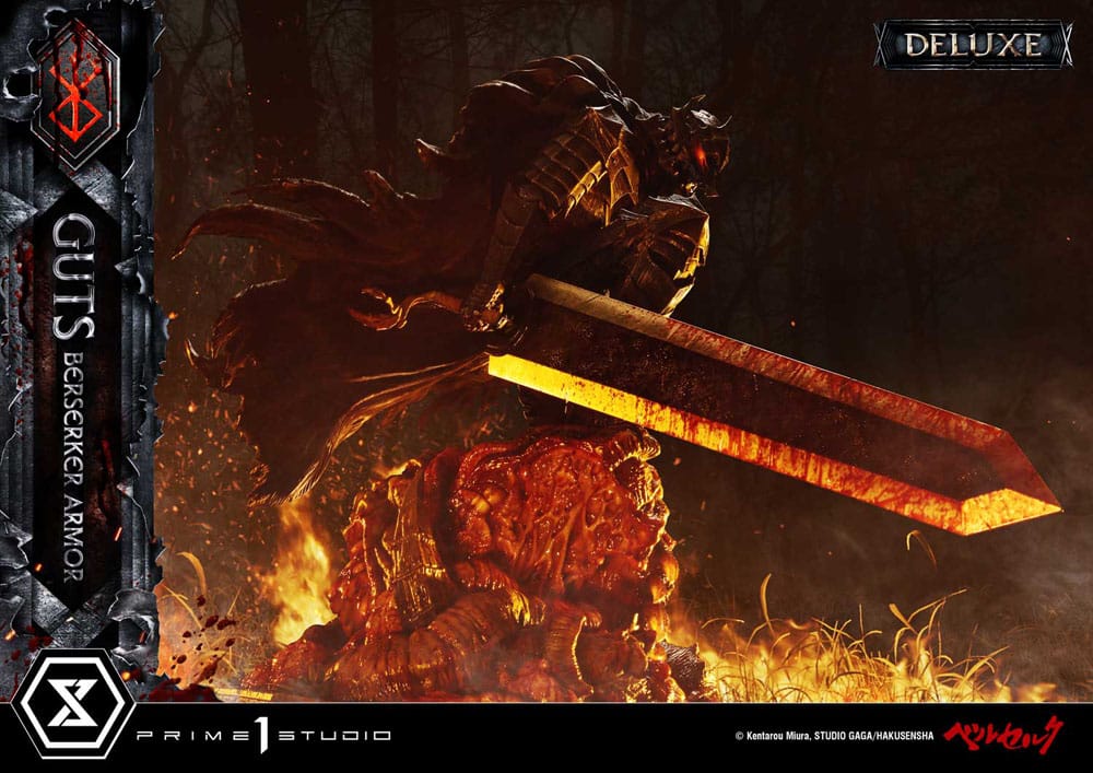 Berserk Ultimate Premium Masterline Series Statue 1/4 Guts, Berserker Armor Grunbeld vs. Guts Deluxe Version 94 cm Scalefiguren Yokina