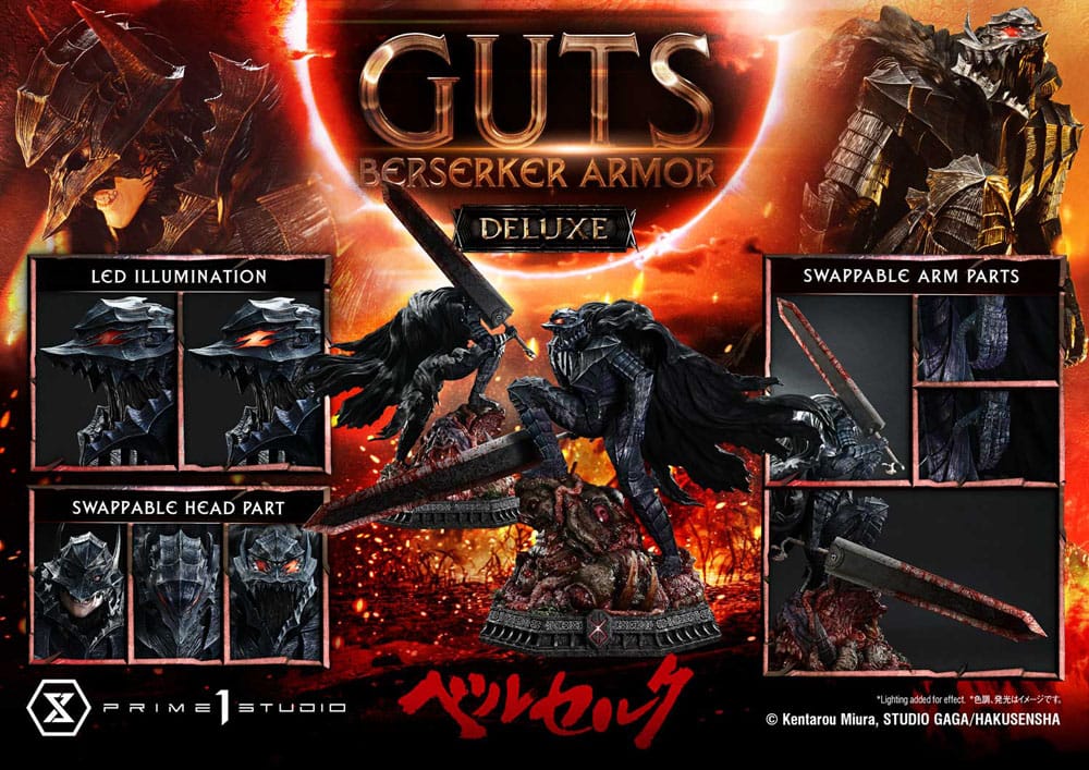 Berserk Ultimate Premium Masterline Series Statue 1/4 Guts, Berserker Armor Grunbeld vs. Guts Deluxe Version 94 cm Scalefiguren Yokina