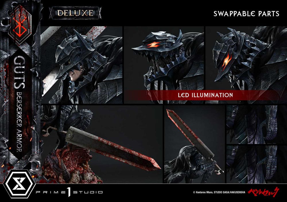 Berserk Ultimate Premium Masterline Series Statue 1/4 Guts, Berserker Armor Grunbeld vs. Guts Deluxe Version 94 cm Scalefiguren Yokina